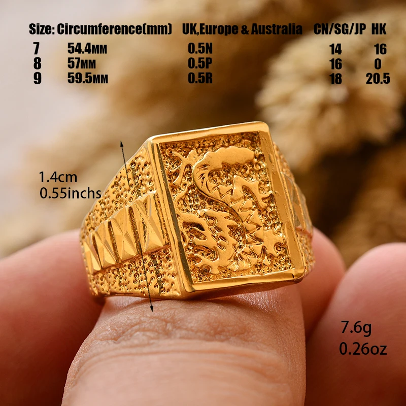 Дубай Эфиопия стандартное кольцо для мужчин-Арабские медные украшения идеальный