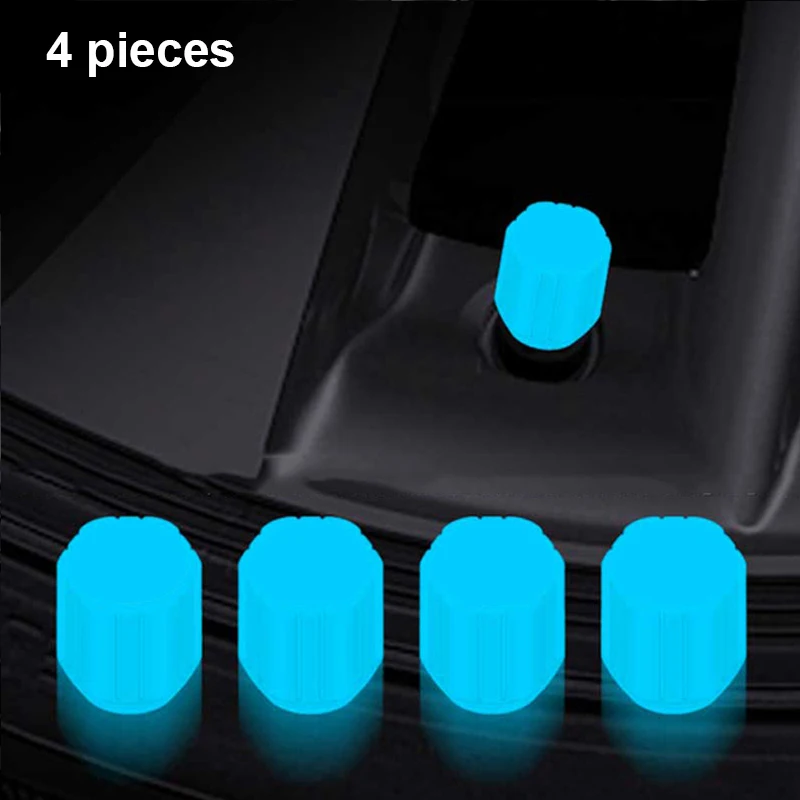 

4Pcs Luminous Valve Caps Car Fluorescent Tire Valves Cap Glowing Evening Car Motorcycle Bike Wheel Plugs Tyre Hub Cover Decor