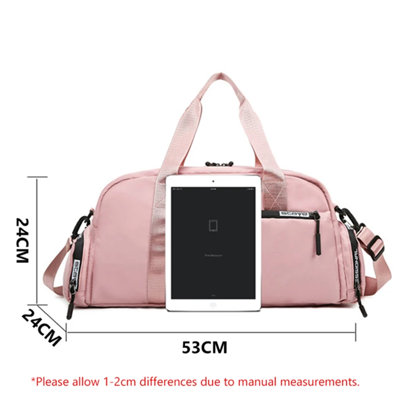 Waterproof Sport Fitness Bag Big Travel Duffle Weekend Portable Handbag for Women Overnight Oxford Independent Shoes Position X4