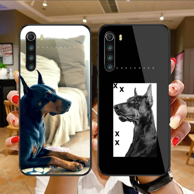 

Чехол Doberman для телефона с собакой для Xiaomi 12, 11T, 10, 9, Redmi Note 11, 10, 10S Pro, Redmi 9, 9A, 8, черный стеклянный чехол для телефона из поликарбоната