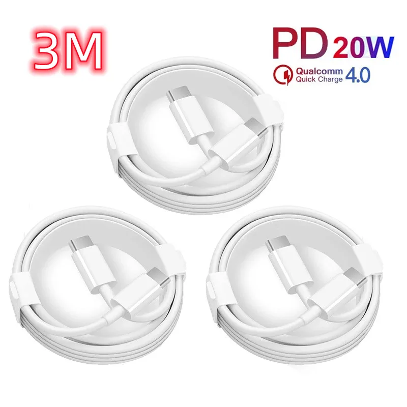 

20W Fast Charging Cord 3M PD Type c C-C USB-C Charger Cable For Samsung htc charg cord xiaomi huawei usb cable extension