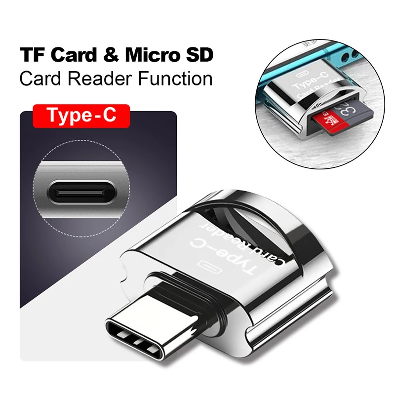Фото 1 шт., устройство чтения карт памяти TF TF Card TO Type-C, адаптер OTG, карта памяти к USB C, высокая скорость для мобильных телефонов, ноутбуков B №1