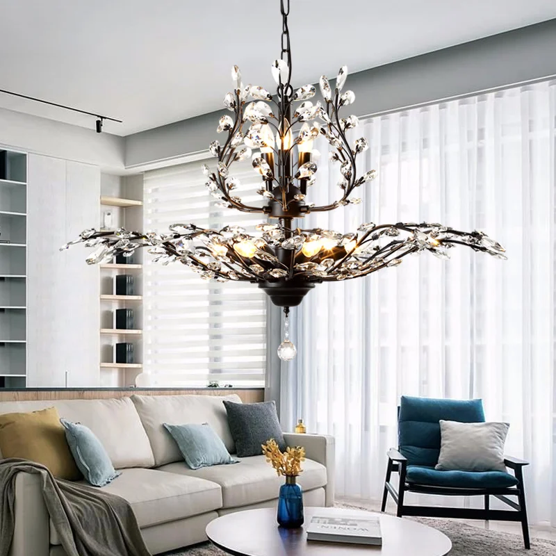 Nordic Candle  Crystal Chandelier Vintage Candle Led Pendant