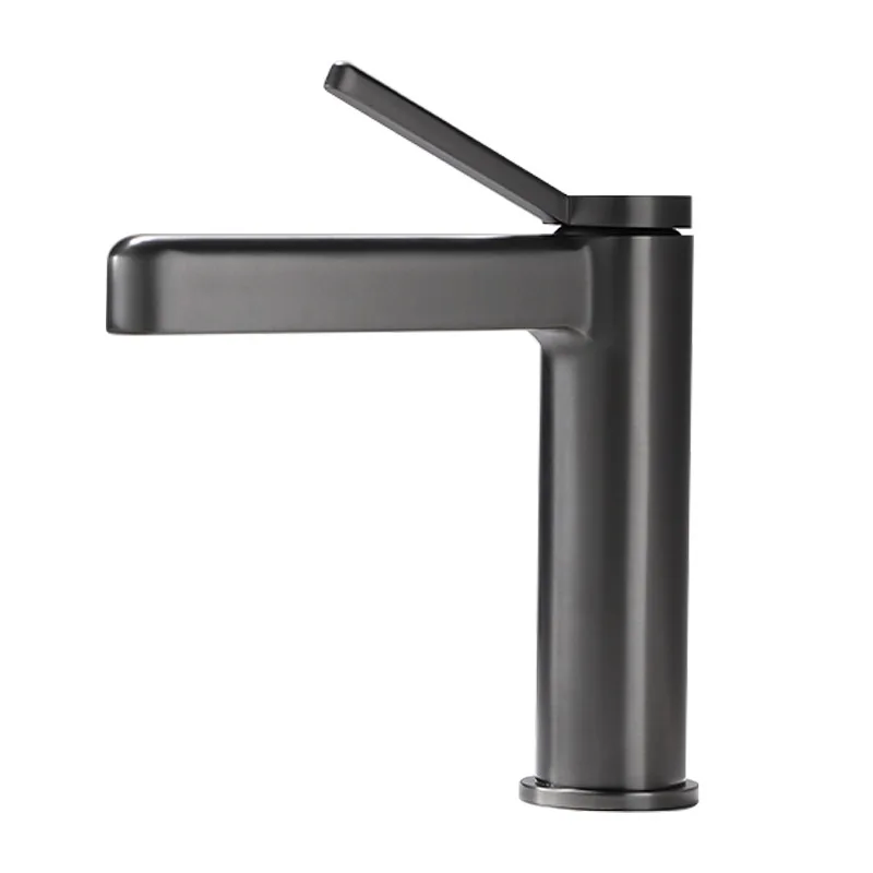 

Новое поступление, серый, черный смеситель для ванной комнаты, смеситель для раковины с одной ручкой и одним отверстием, смеситель для раковины с креплением на раковину