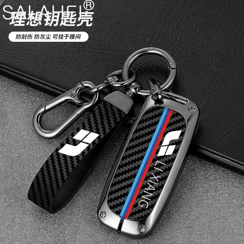 

Zinc Alloy Car Smart Remote Key Fob Case Full Cover Protector Shell For Leading Ideal Li One L9 2022 Auto Keychain Bag Accessory