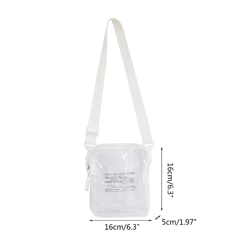 Female Shoulder Bag Simple Zipper Phone Bag Women Clear Crossbody Bag Streetwear images - 6