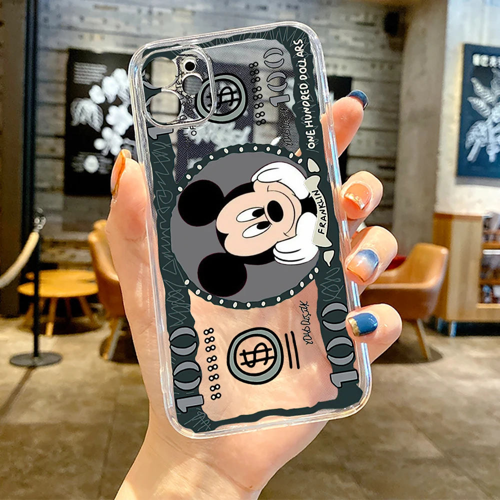 Прозрачный чехол для телефона DISNEY с Микки Маусом Лило и Стич iPhone 11 12 13 14 Pro Max Mini X XR