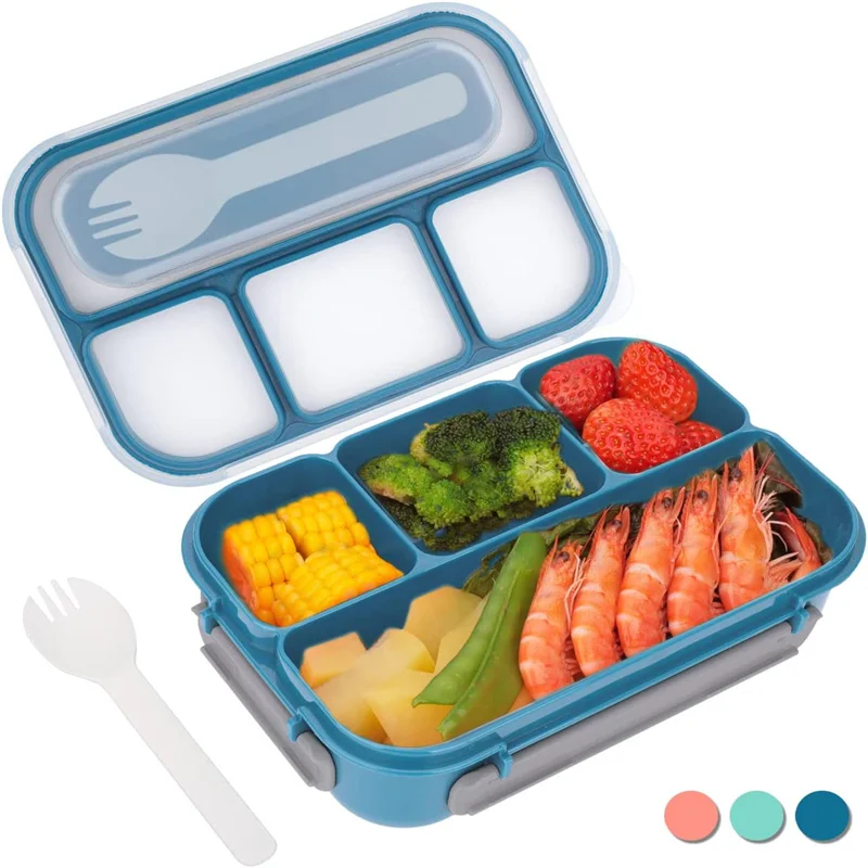 

1000Ml Lunch Box Bento Containers for Adult/kids/kids 4 Compartment Box Microwave Dishwasher Safe Freezer Leakproof Oven Heating