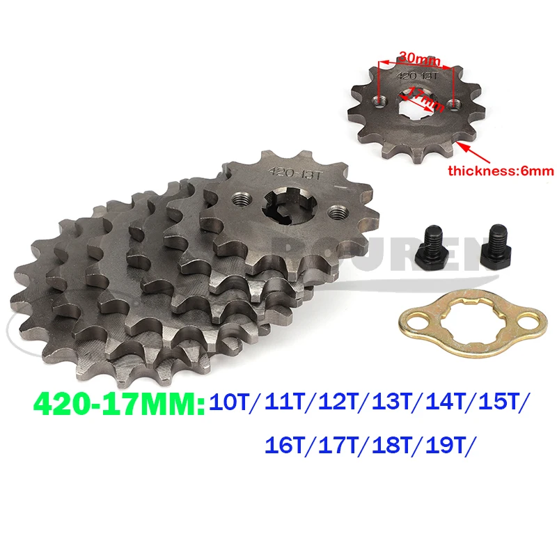 420# 17mm 10 11 12 13 14 15 16 17 18 19 Teeth Front Engine Sprocket For Z50 CRF50 Dirt Pit Bike Monkey ATV Quad Motorcyle Chain