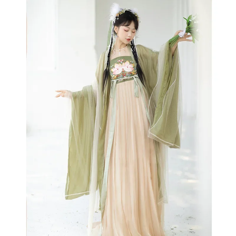 NT173 Оригинальная женская рубашка Hanfu в стиле Тан с большими рукавами юбка Chebule на