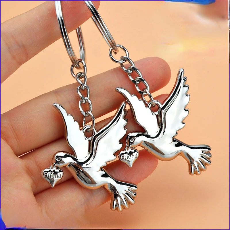 

Bird of Peace Dove KeyChain KeyRing Women Man Accessories Jewelry Bag Pendant Friendship Family Gift