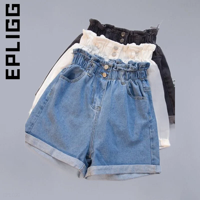 

Epligg Fashion Women Shorts Large Harem Ruffle White High Waisted Shorts Soft Pants For Women Harajuku Pant Korean Vintage