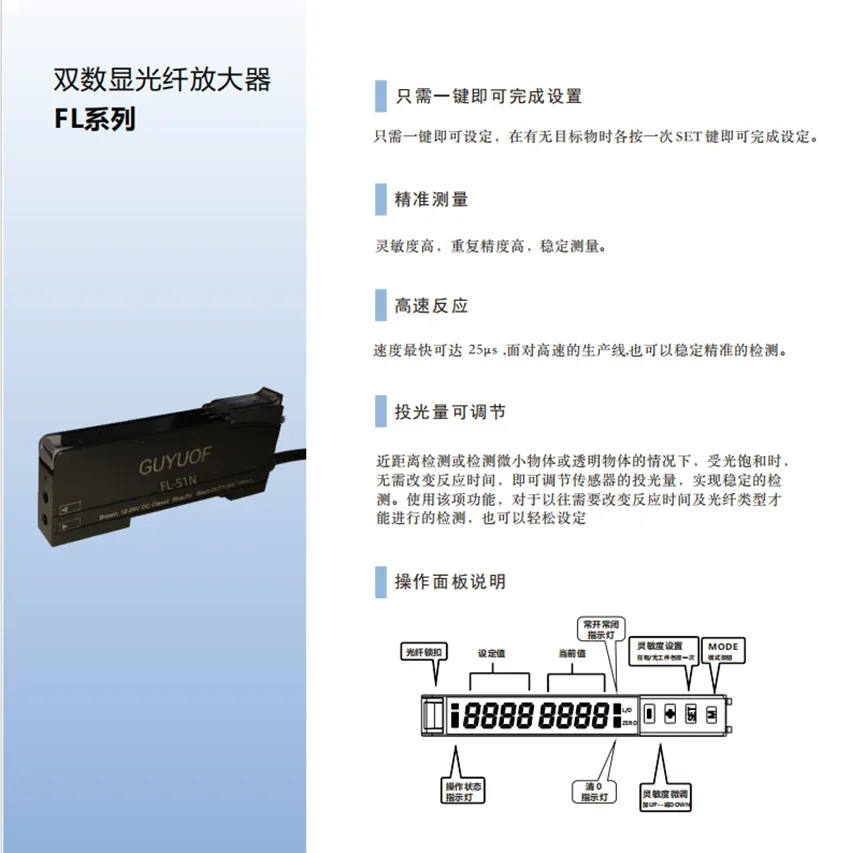 Новый оригинальный двойной цифровой оптоволоконный усилитель FL-51N заменяет FX-551-C2