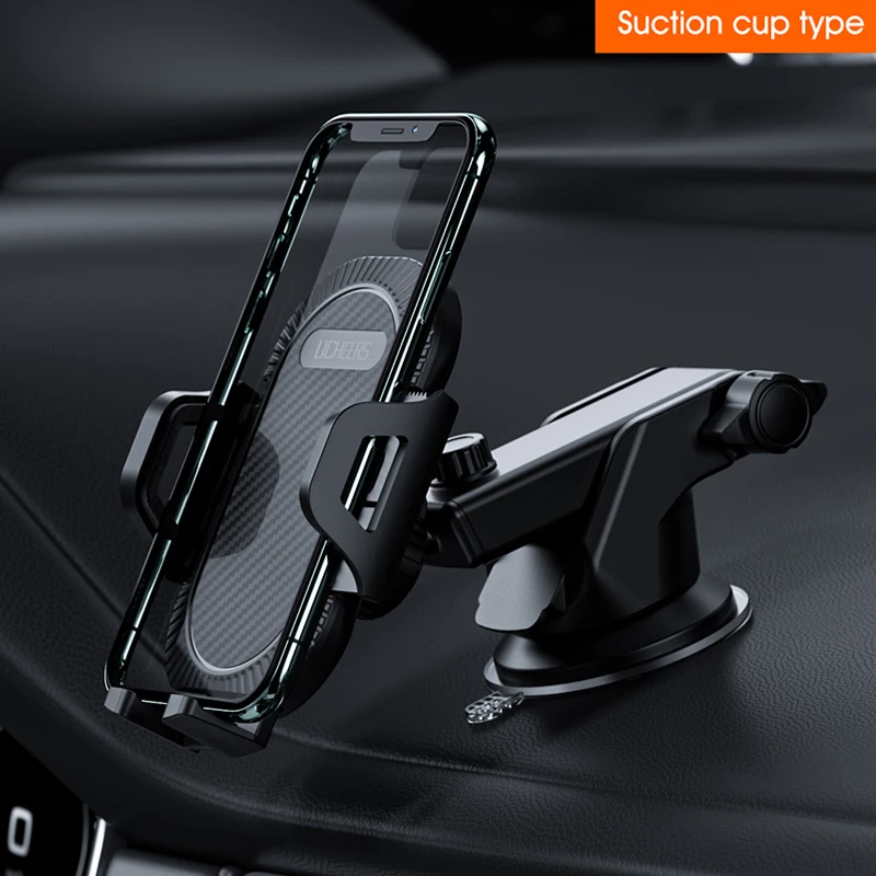 car phone holder sucker mobile phone bracket holder in car no magnetic mount stand gps support for xiaomi samsung iphone 12 pro free global shipping
