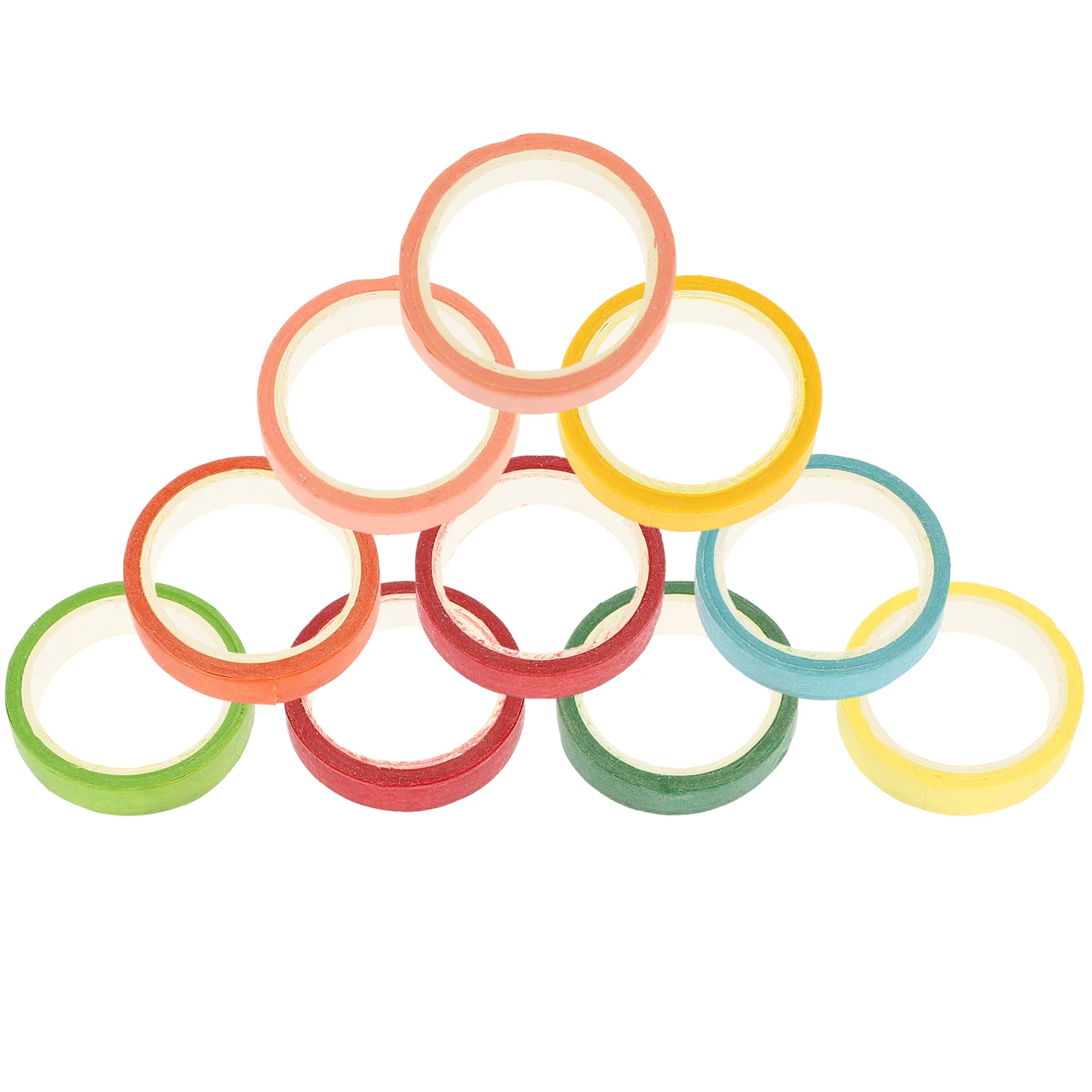 

10 Rolls Decorative Sticker Tape, DIY paper tape, Colorful Adhesive Paper Tape, Thin Stationery Masking Tapes for Gift