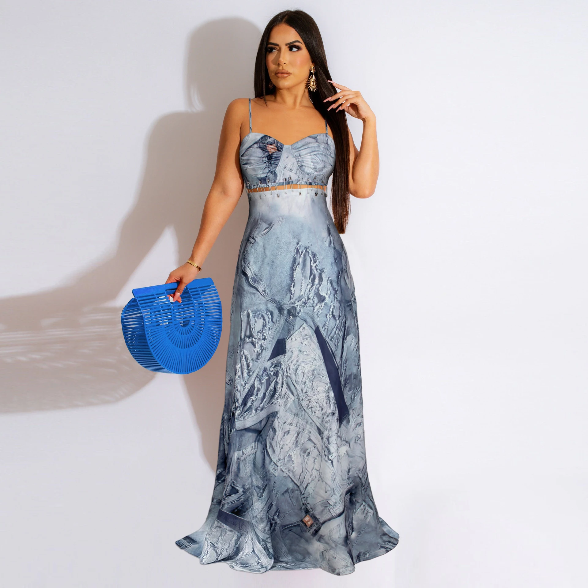 

Long Y2K Dress Hollow Out Sexy Club Party Bodycon Fashion Dresses Women 2023 Clothes Elegant Streetwear Maxi Summer Dresses