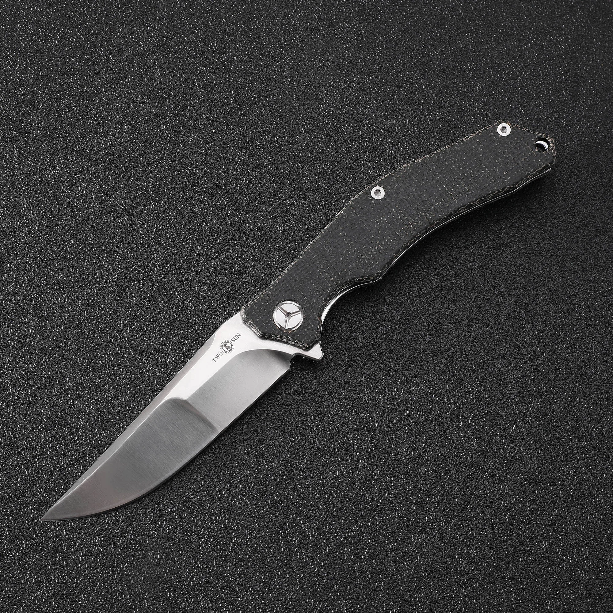 TWOSUN TS392 Складные карманные ножи с льняной ручкой D2 Сталь Открытый Кемпинг