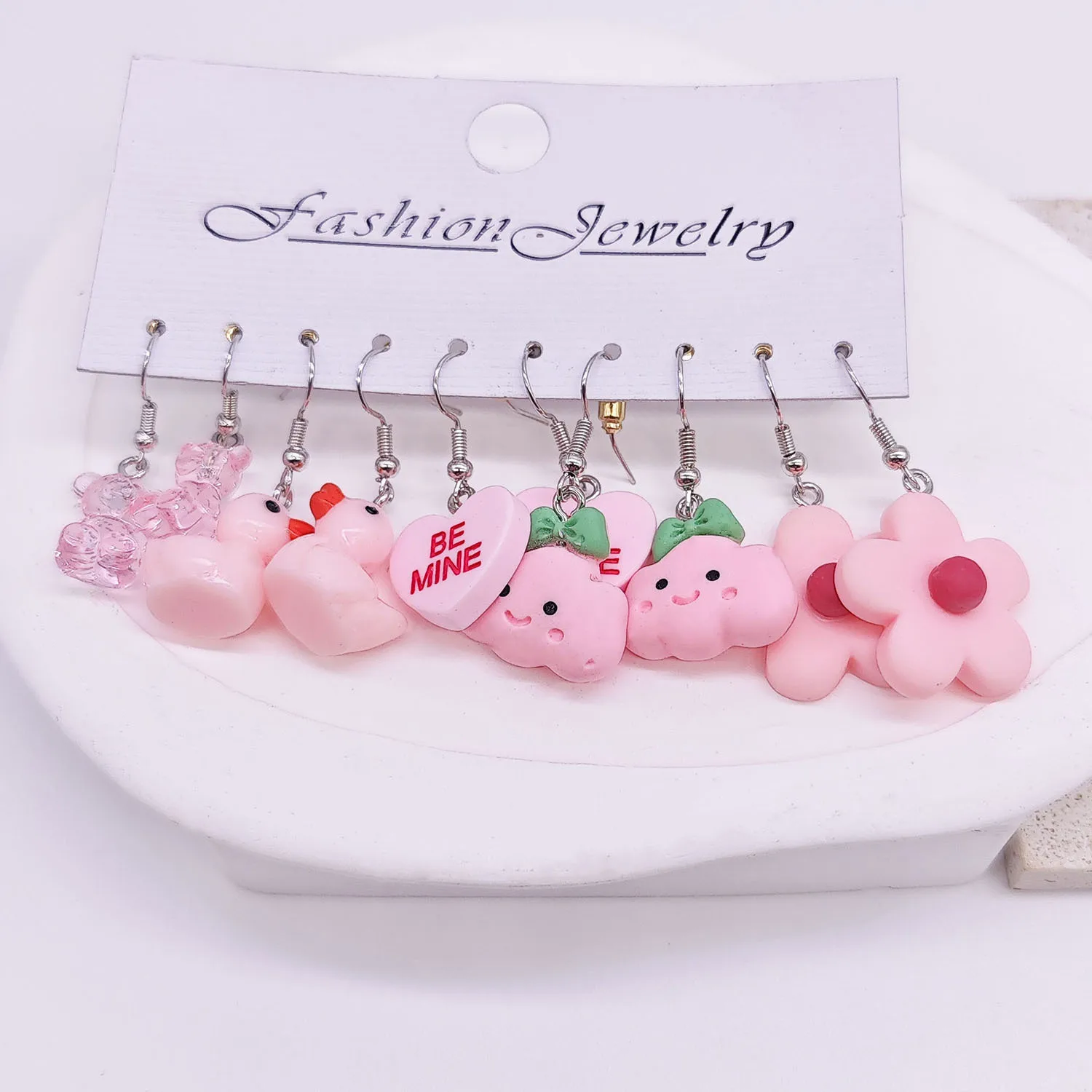 Набор сережек с изображением милого медведя и облака