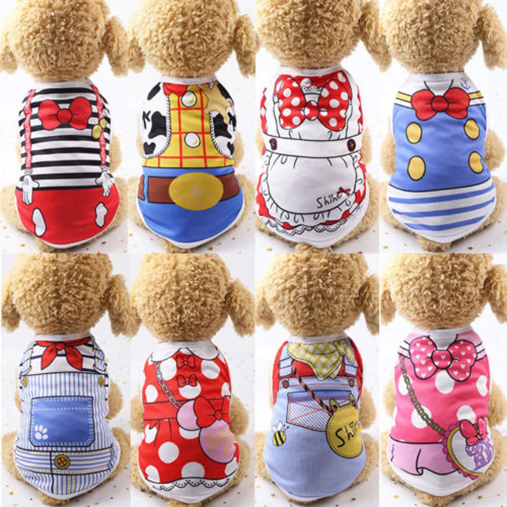

Summer Dog Vest For Small Dogs Cartoon Big Bow Print Pet Clothes Dogs Clothing Chihuahua Bulldog Costume Coat Accessories