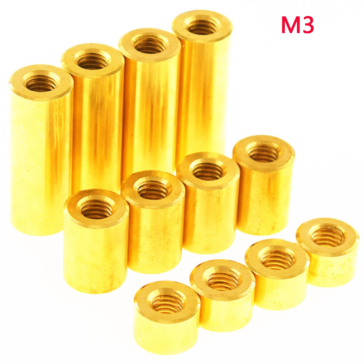 5pcs M3 Length 2~60mm Round Brass Standoff Spacer Stud Spacing Screw Thumb Nut Female Thread Hollow Pillars Double Pass PCB