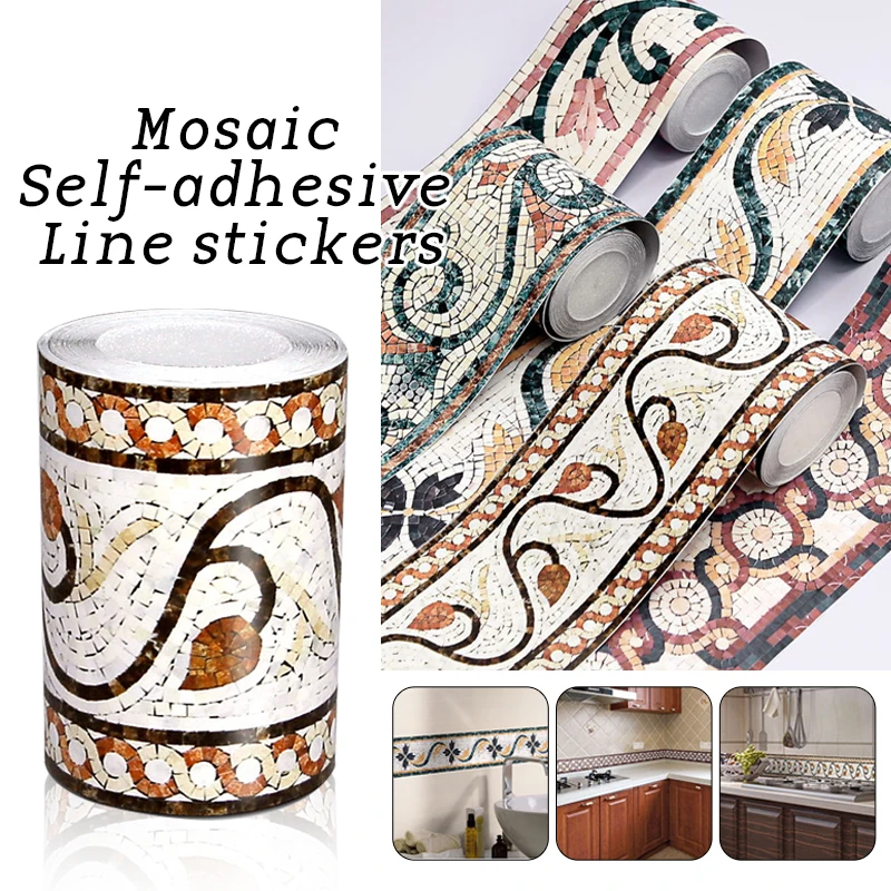 

10x500cm Self-adhesive Wall Stickers Line Bathroom Kitchen Waterproof Skirting Line Ceiling Corner Guard Background Wall Border