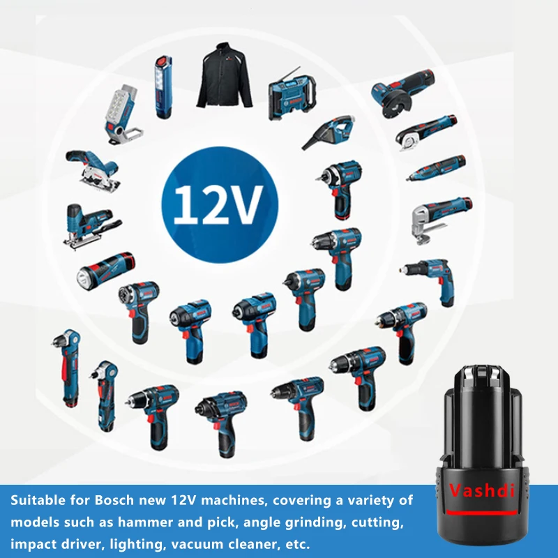 Vashdi для Bosch 12В 18В аккумулятор GSR GSB GBH GDR электрические дрели отвертки Сменное