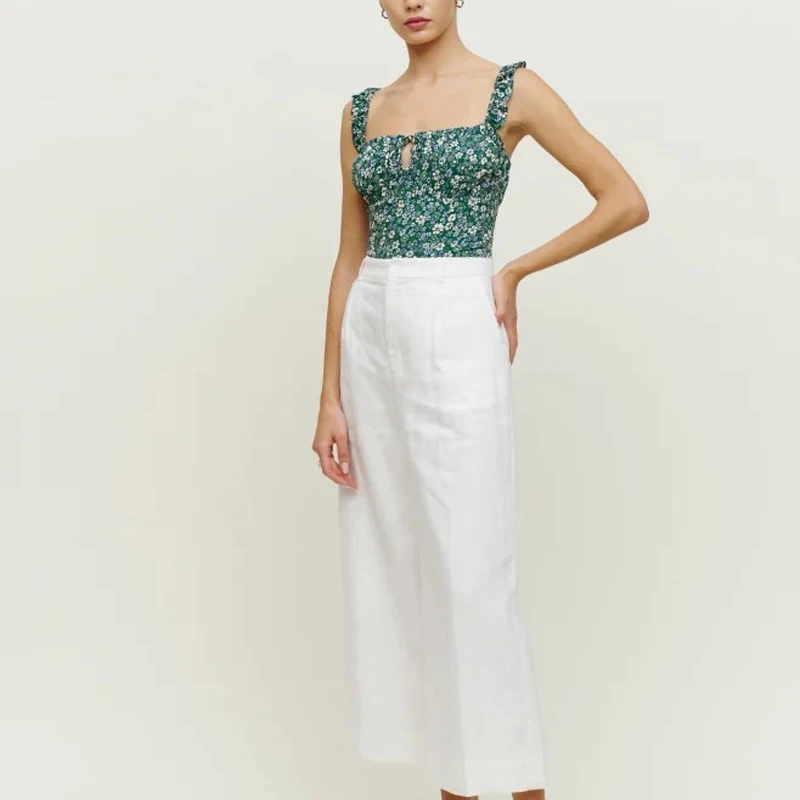 

Летняя женская повседневная юбка с принтом и оборками