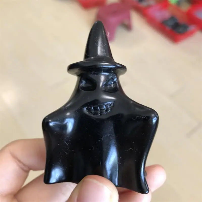 

1 шт., резная статуя из натурального обсидиана