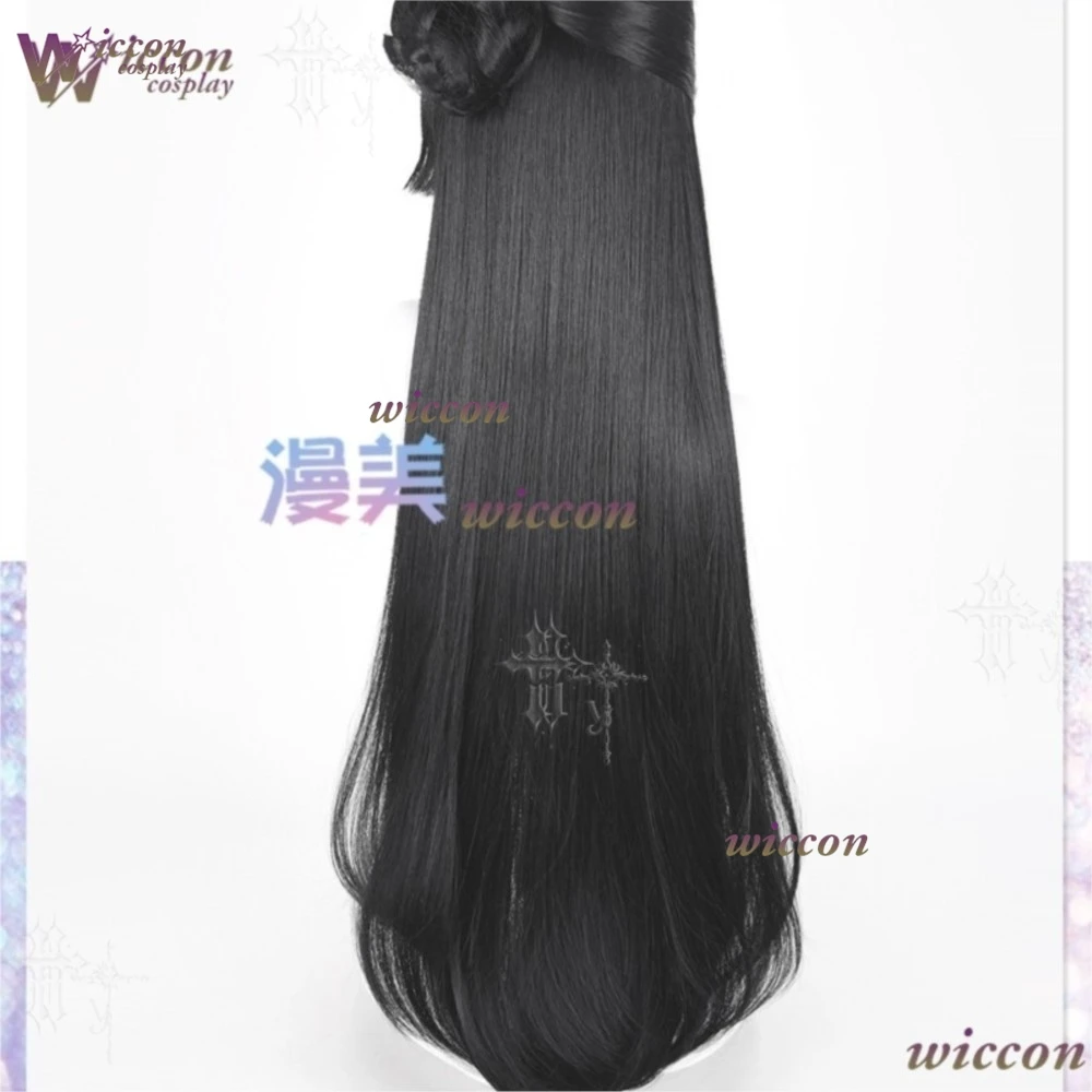 Универсальный парик для косплея Xun Pure Black Simulated Scalp Top Updo Bun, термостойкий, для Хэллоуина и вечеринок (art.: 3920db985c13c) - 3920db985c13c