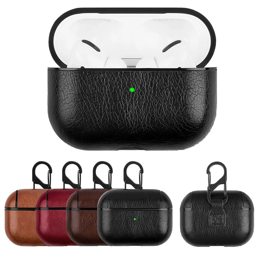 

PU Leather Case for Airpods Pro Luxury Protective Cover with Anti-lost Buckle for Air Pods 2 1 3 Headphone Earpods Fundas