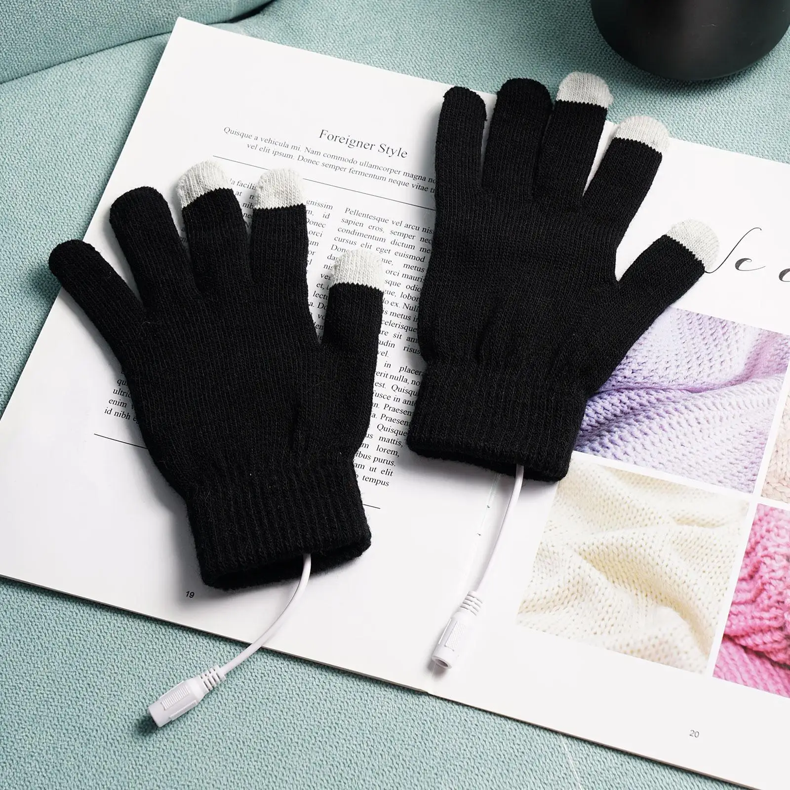

USB Electric Heated Gloves Warm Screen Full Finger Heated Mittens Winter Windproof Temperature Men Women Heating Gloves