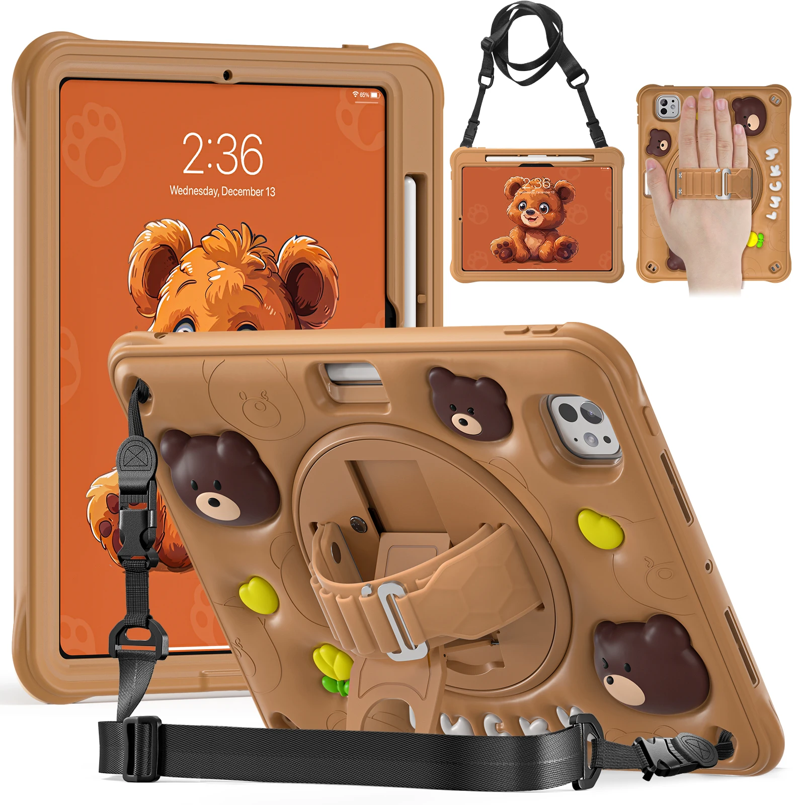 Сверхмощный детский чехол с мультяшным рисунком для iPad Pro 11 2024 M4 A2836 A2837 A3006