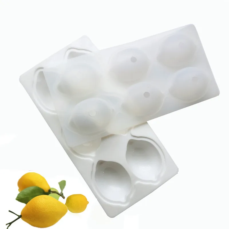 

6 Cavity 3D Lemon Shape Fruit Silicone Mold Brownies Cake Mousse Cake Moulds Pan Baking French Dessert Cake Decorating Tools