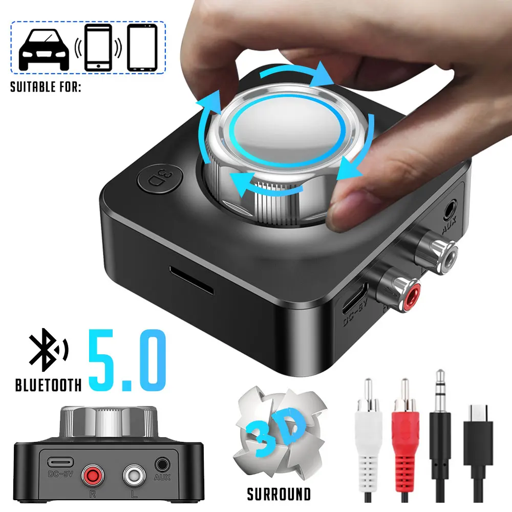 Upgraded Bluetooth 5.0 Receiver 3D Surround Sound Wireless A
