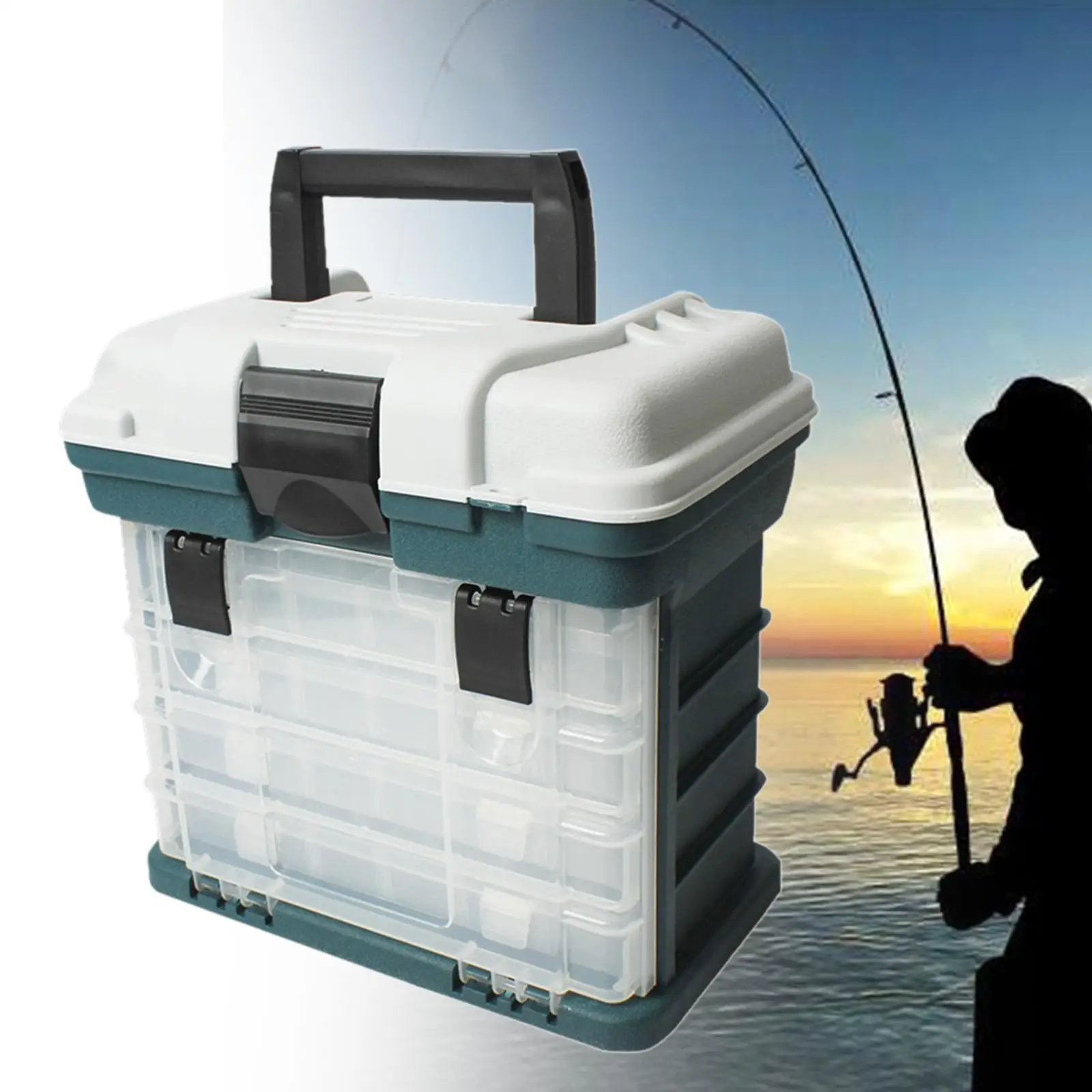 

Fishing Box Case Convenient to Carry Multi Layers for Sea Fishing Saltwater Fishing Bank Fishing Boat Fishing Accessories