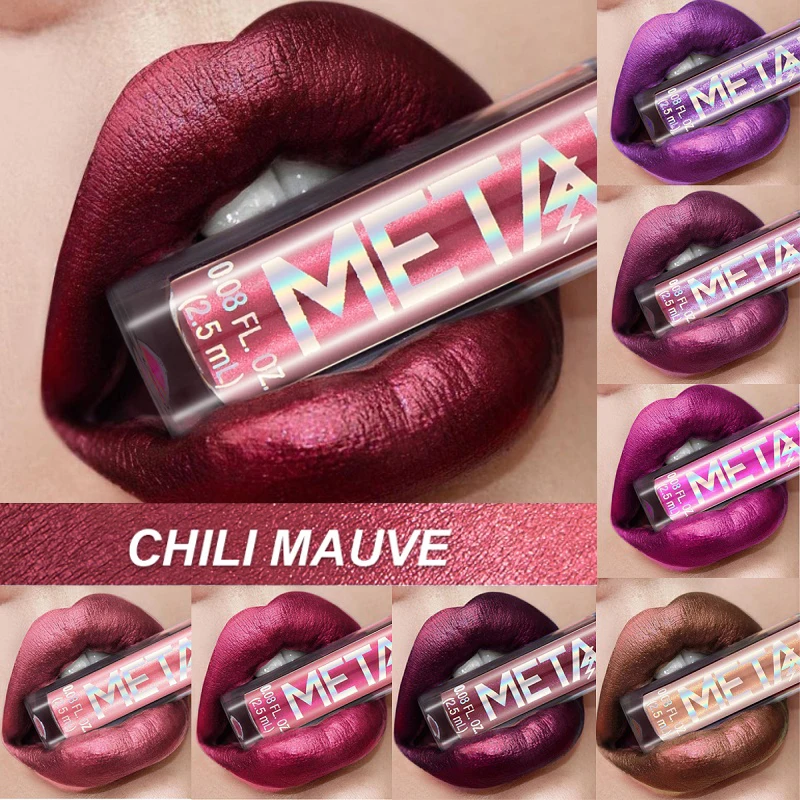 

Hot 1PC Matte Glitter Liquid Lipstick Makeup Waterproof Metallic Lip Gloss Set Long-lasting Shimmer Lipgloss Tint Charming TSLM2