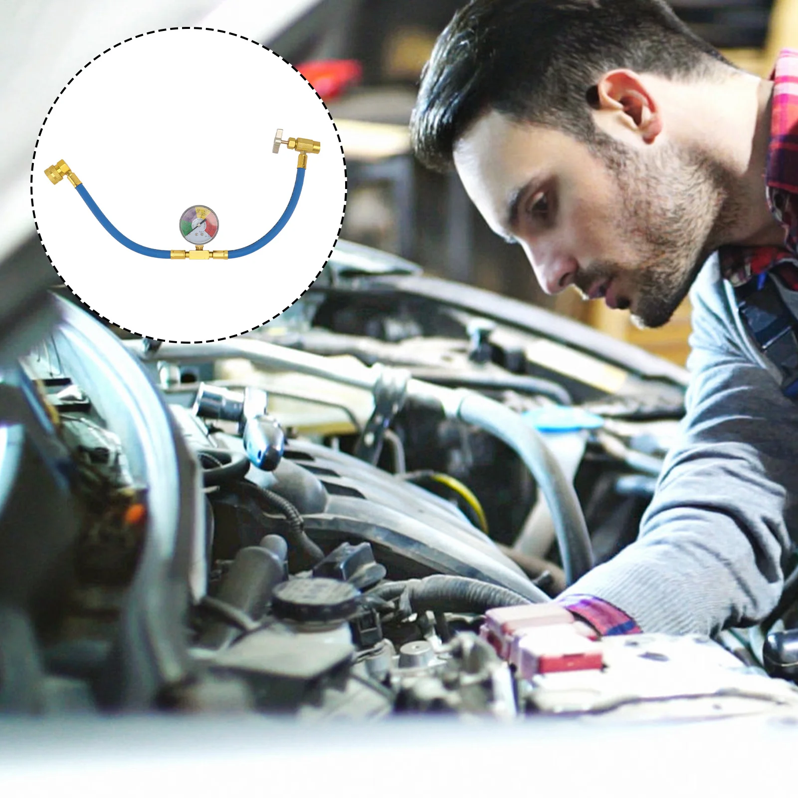 

Шланг R134A для зарядки хладагента с манометром для автомобиля (резьба 1/2 для Америки и Европы)