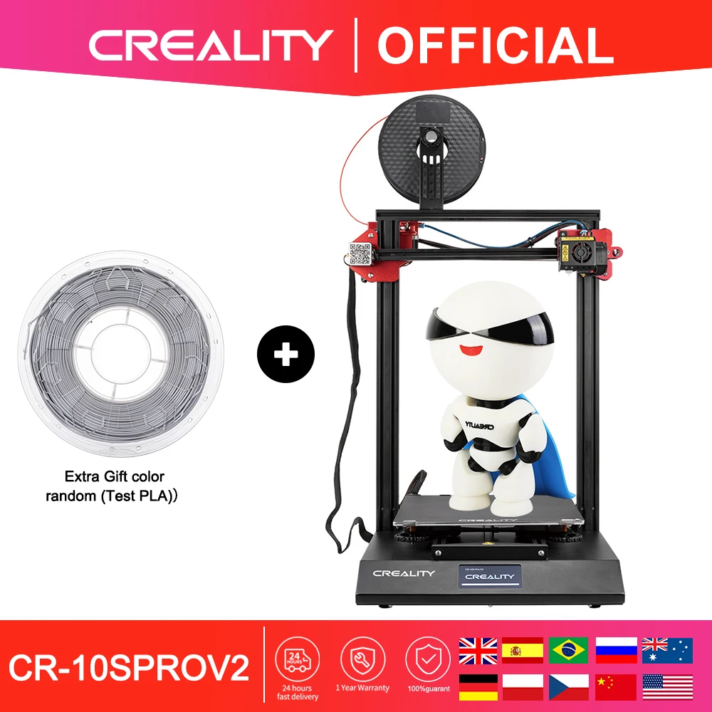 

3D принтер CREALITY CR-10S Pro V2 с автоматическим выравниванием BL Touch, сенсорный экран, с Capricorn PTFE