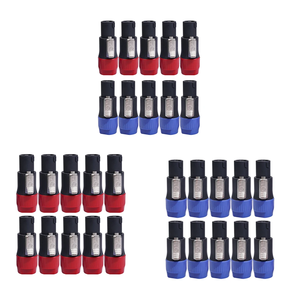 

10pcs NL4FC Speaker Connectors 4 Pin Male Audio Speakon Ohm Plug Adapter