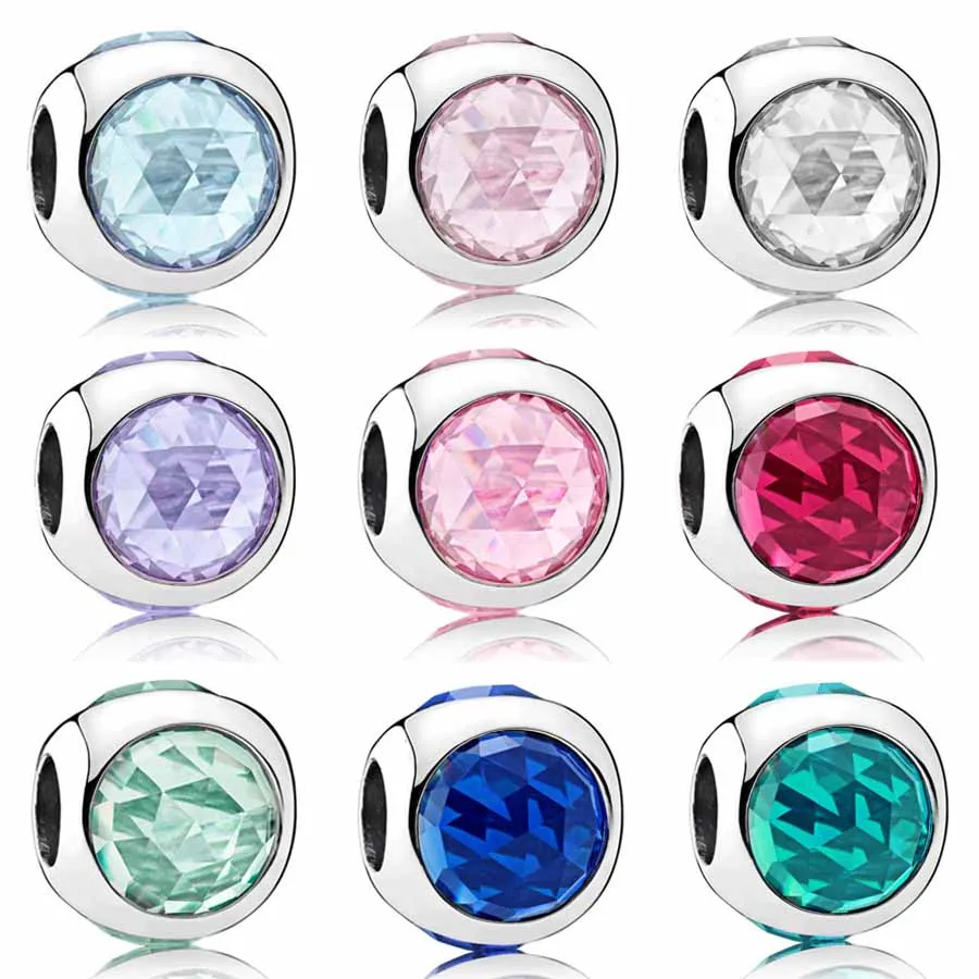 

Multicolor Radiant Droplets With Cubic Zirconia Charms Fit Europe Bracelet Bangle 925 Sterling Silver Bead Charm Diy Jewelry