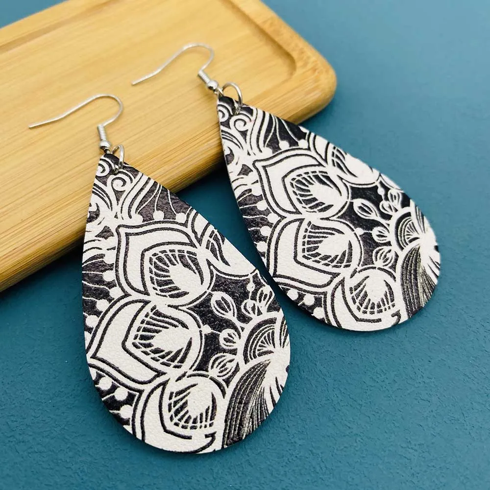 Винтажные этнические кожаные серьги для женщин