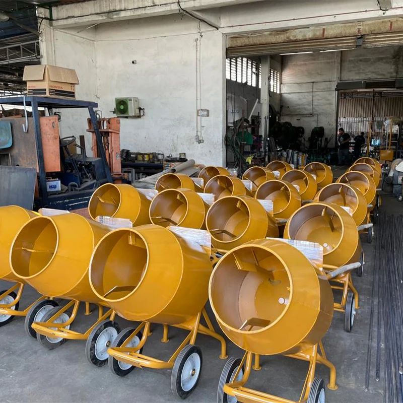 Мини-портативный бетономешалка с двумя транспортными колесами