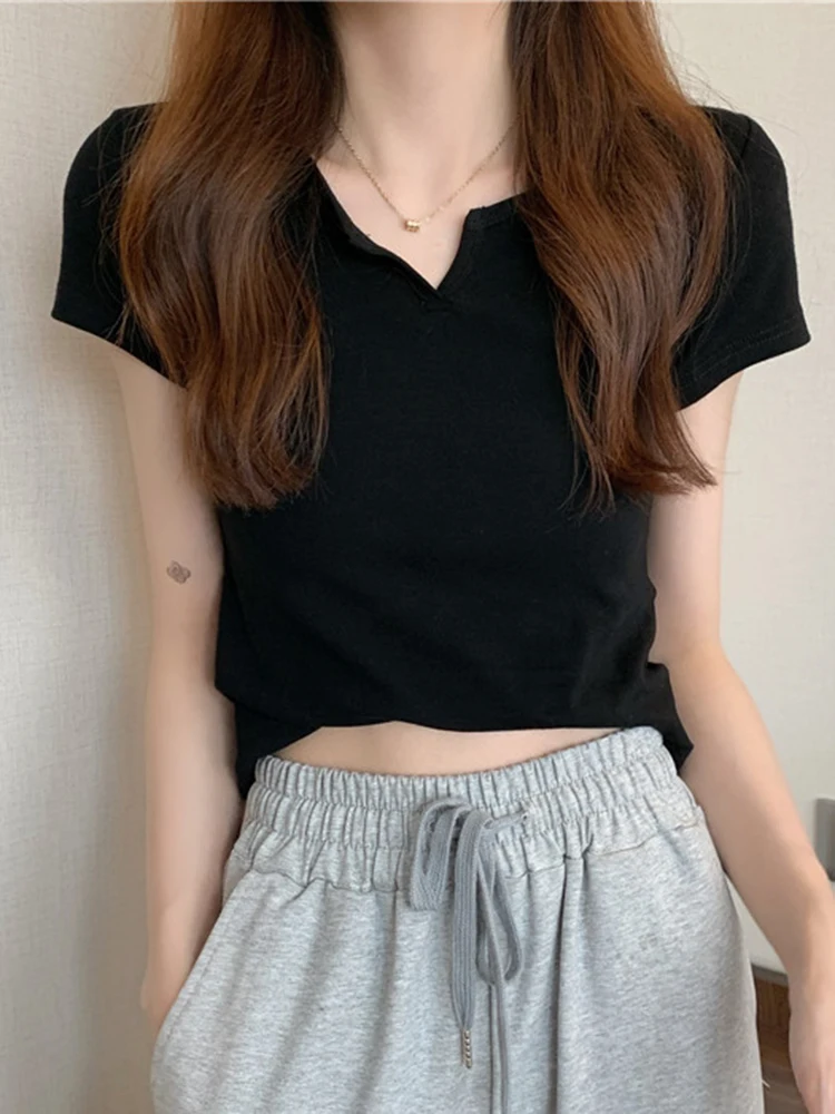 

Basic T Shirt Women 2022 Summer New Solid Casual Slim Soft O Neck Female Tops Short Sleeve Black White Gray Pink Hot Sale Tees