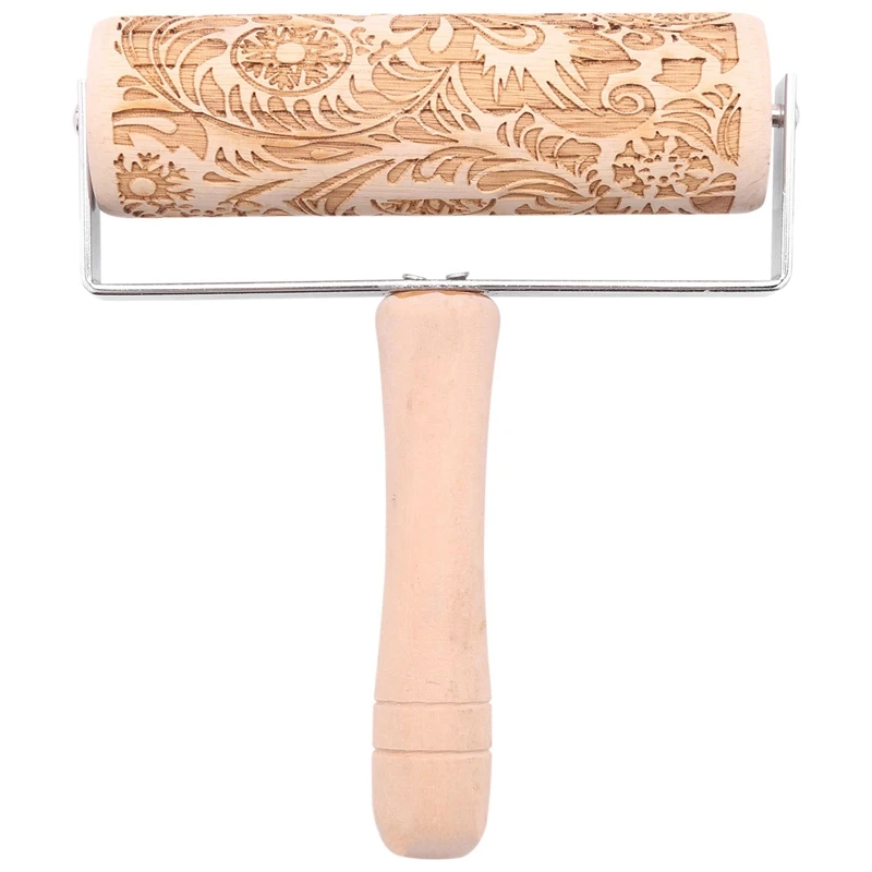 

Скалка с 3D гравировкой, Скалка из натурального дерева с классическим рисунком для детей, для теста и помадки, печенья, глины