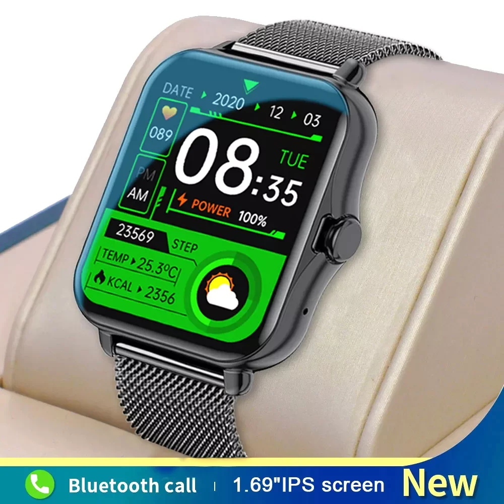 

2022 New Bluetooth Call Smart Watch Men Women Smartwatch ECG Fitness Tracker Waterproof 1.69 inch Touch Screen For Android iOS