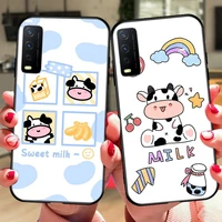 cute pop cartoon cow phone case for huawei nova 8 8se 7 7i 7se 6 5 5i 5t 4 3 2 pro black silicone luxury case