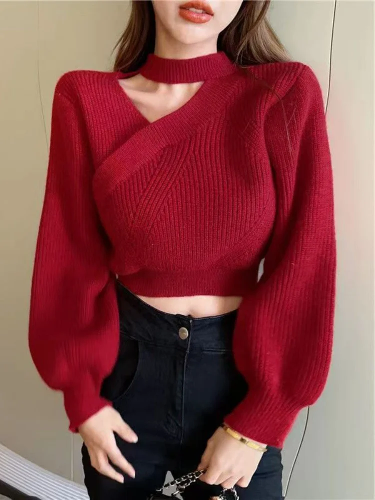 

Свитер с пузырьковым рукавом, женские свитера, осенние женские свитера, модный свитер, вязаный свитер для женщин, 2023