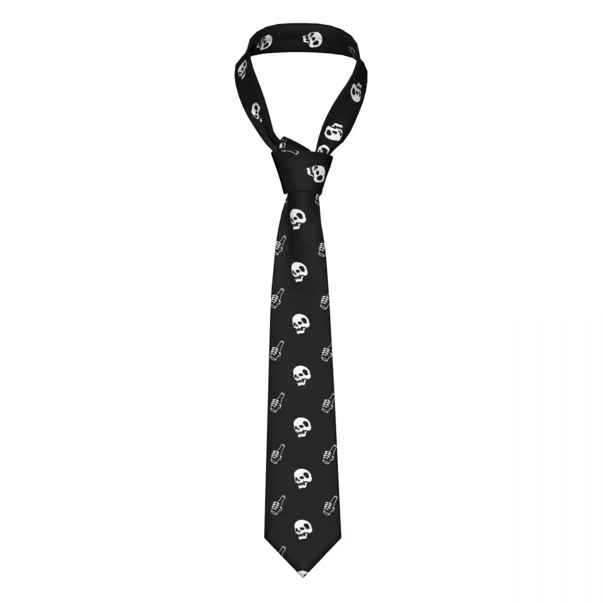 

Skull And Bottle Of Beer Necktie Unisex Silk Polyester 8 cm Narrow Neck Tie for Mens Suits Accessories Cravat Gift