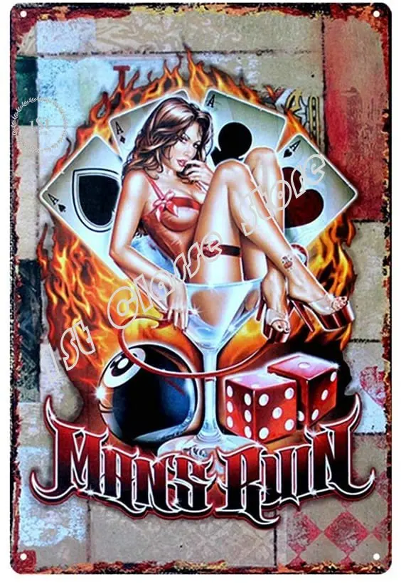 

Men cave Sexy Girl (20x30cm) Retro Metal Tin Vintage Wall Art Sign