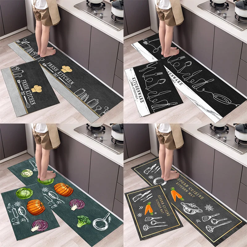 

Простые кухонные приборы с рисунком, коврики для гостиной, противоскользящие моющиеся ранцы для спальни, эстетические прямоугольные автом...